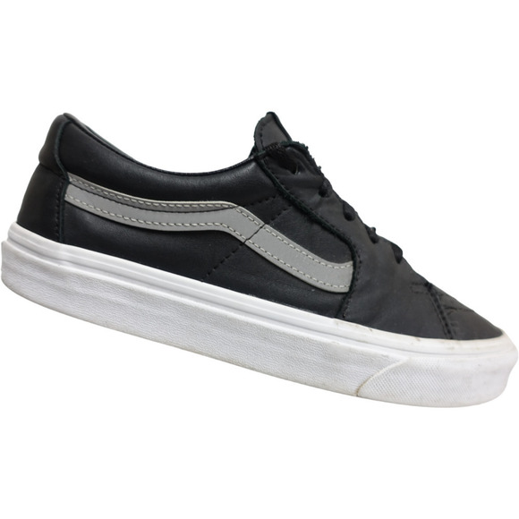 VANS Old Skool Leather Black/Silver 8 Men/9.5 Women Low-Top Skate Sneakers - Picture 1 of 10